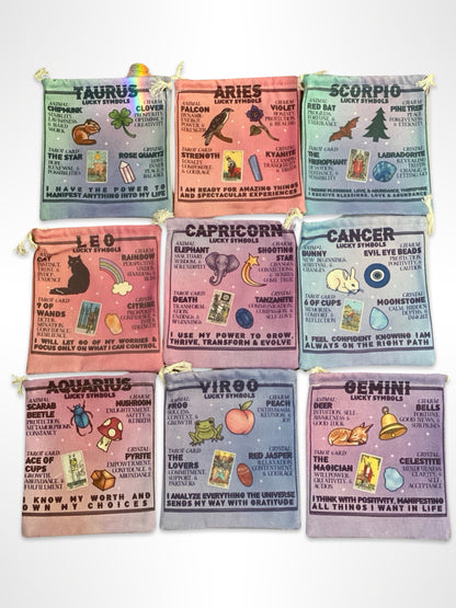 Lucky Symbols Zodiac Sign Pouches