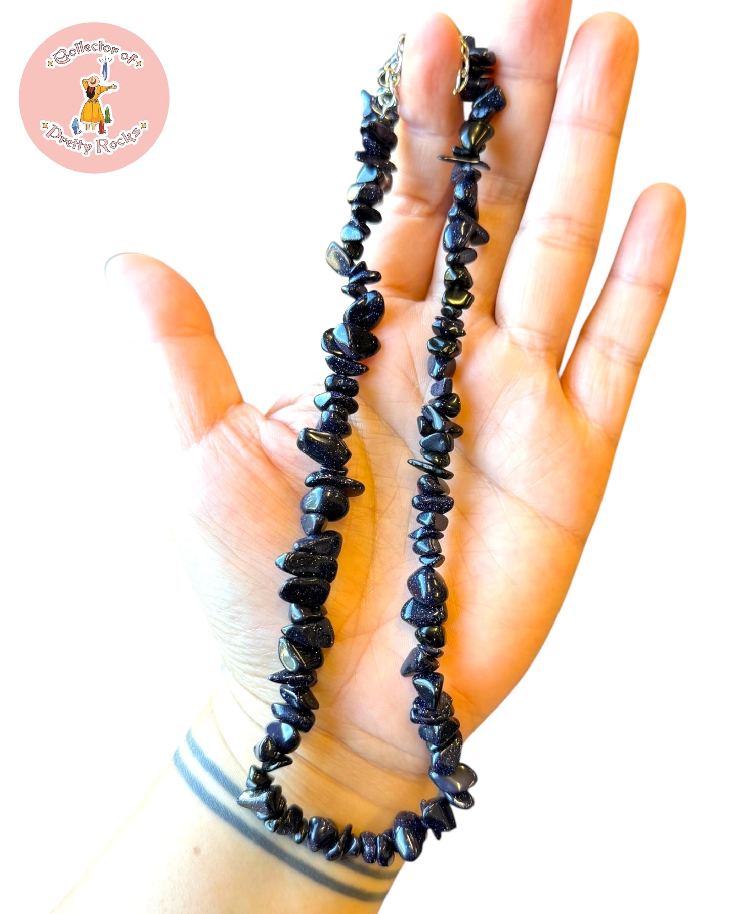 Gemstone Chip Beaded Necklace – Convertible Double Wrap Bracelet