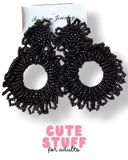 Hand-Beaded Dangling Earrings – 5 Vibrant Colorways