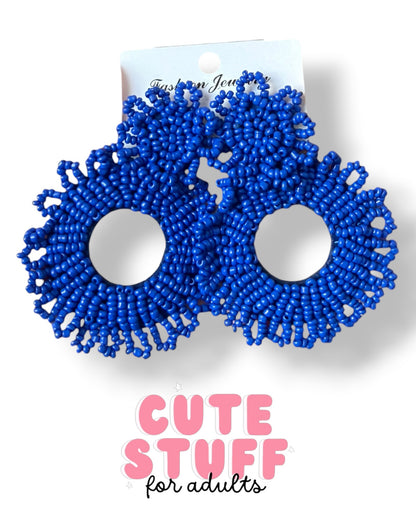 Hand-Beaded Dangling Earrings – 5 Vibrant Colorways