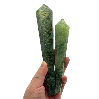 Prehnite with Epidote Wand