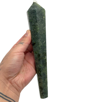 Prehnite with Epidote Wand