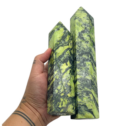 Green Zebra Jasper Tower