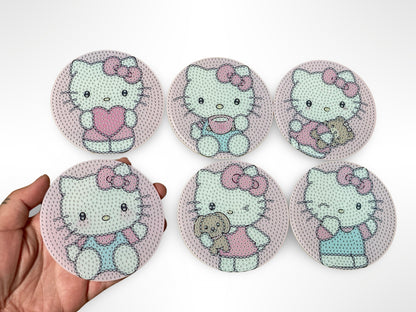 Hello Kitty 6 pack Coaster DIY Diamond Painting