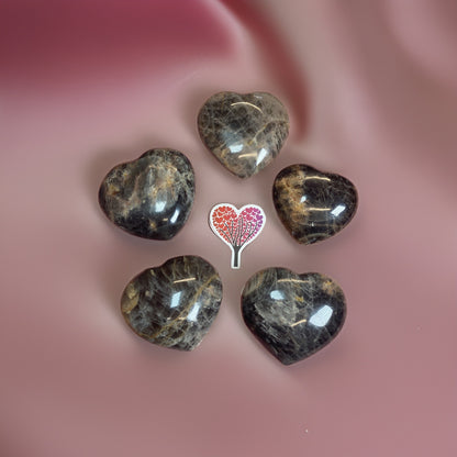 Black Moonstone Big Hearts 💞