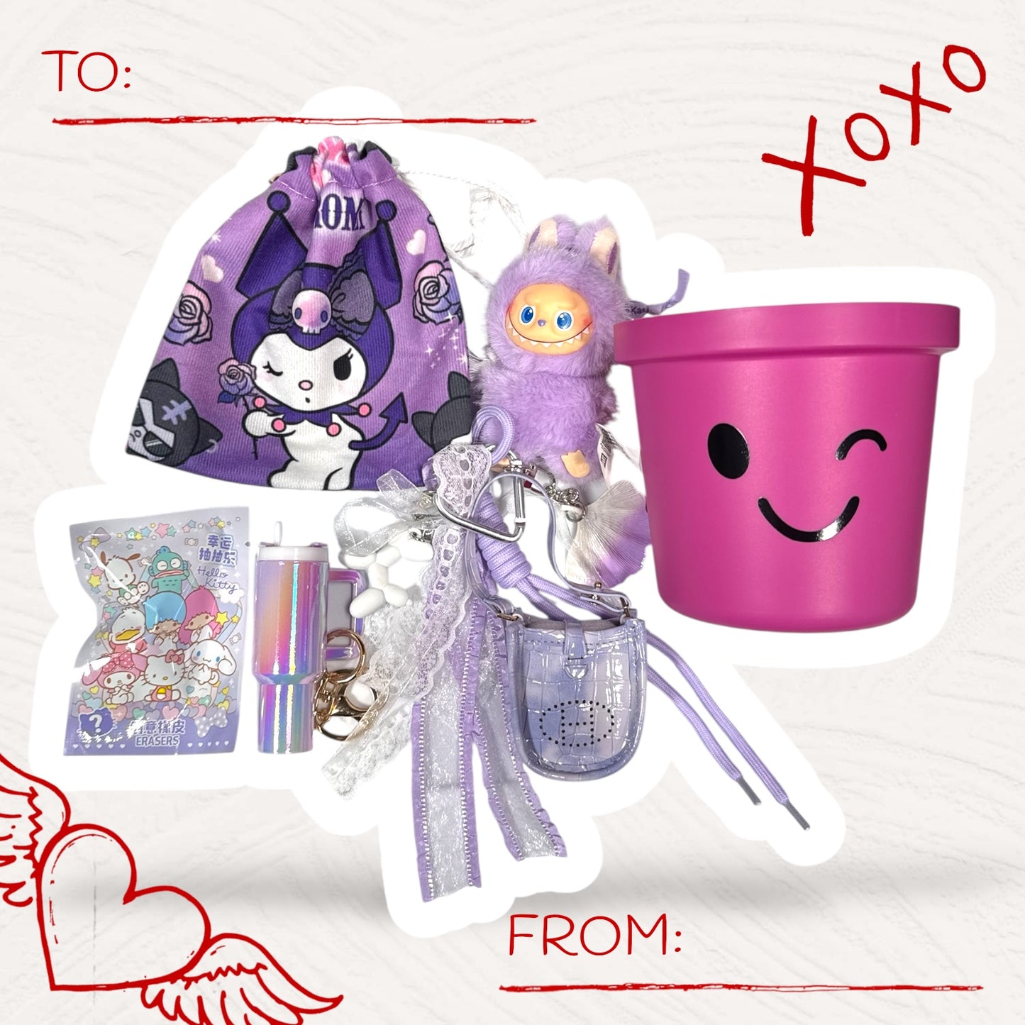 Color-Themed Kawaii Gift Set in Smiley Cup – Curated Charm Bundle (6 Colors Available)