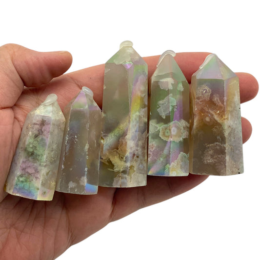 Aura Flower Agate Tower