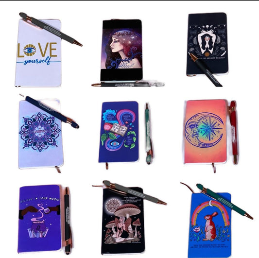 Hard Bound Pocket Notebooks with free soft touch merch pen