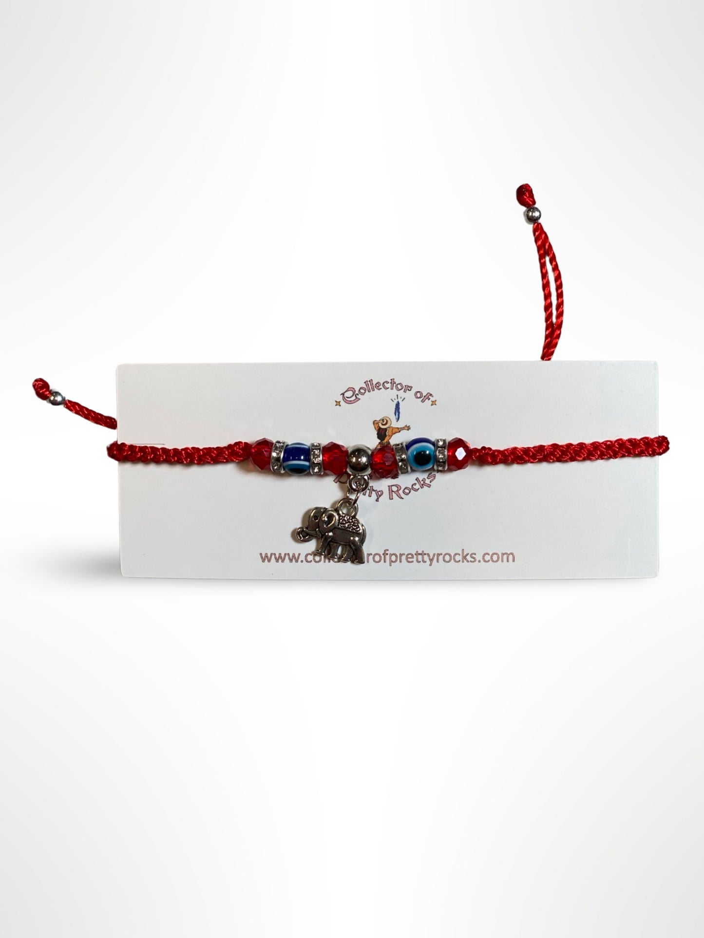 String Charm Bracelet with Evil Eye