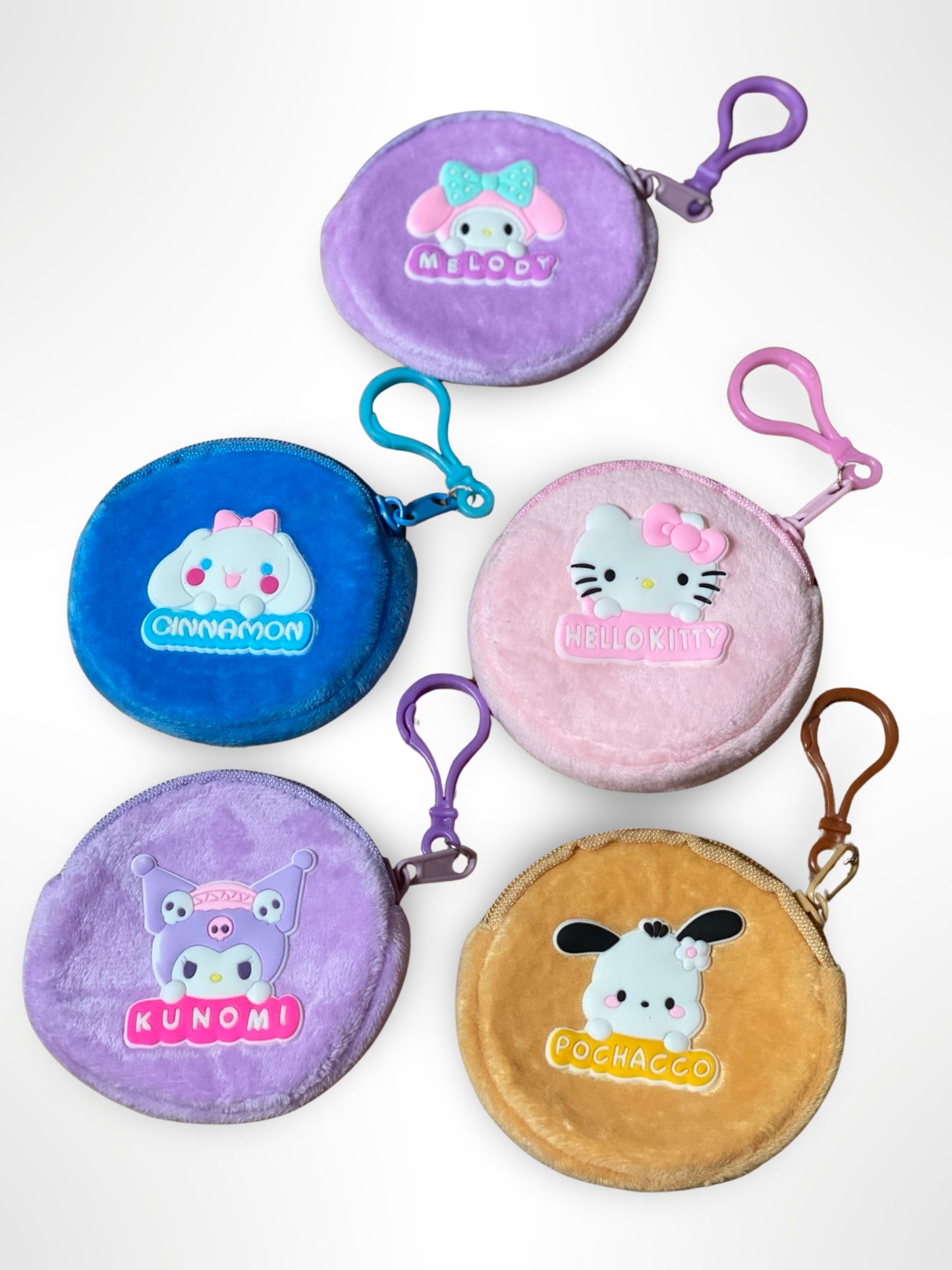 Round Fluffy Keychain Wallet