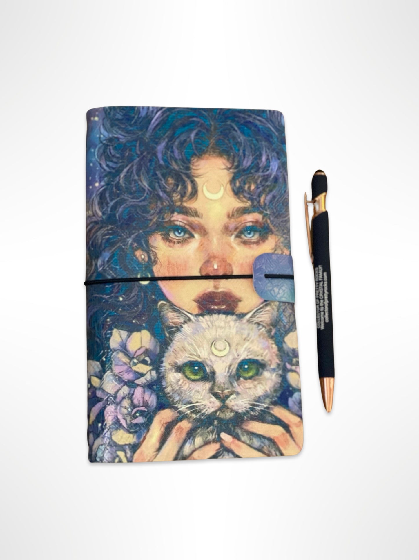 Refillable/Reusable Leather bound ManifestationJournal with Soft Touch Merch Pen