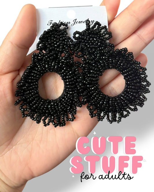 Hand-Beaded Dangling Earrings – 5 Vibrant Colorways