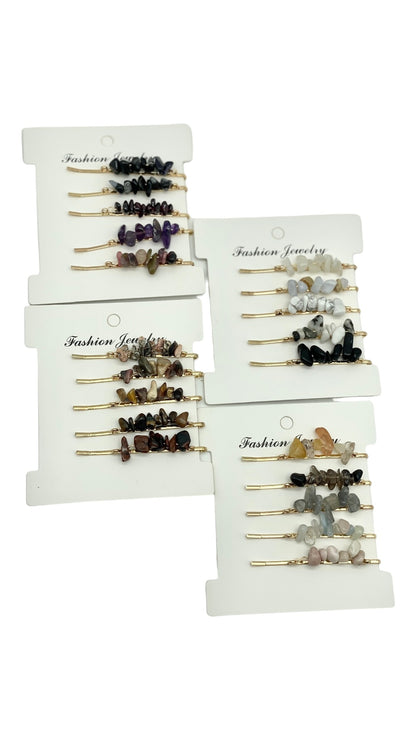 Natural Crystal Hair Clip Set