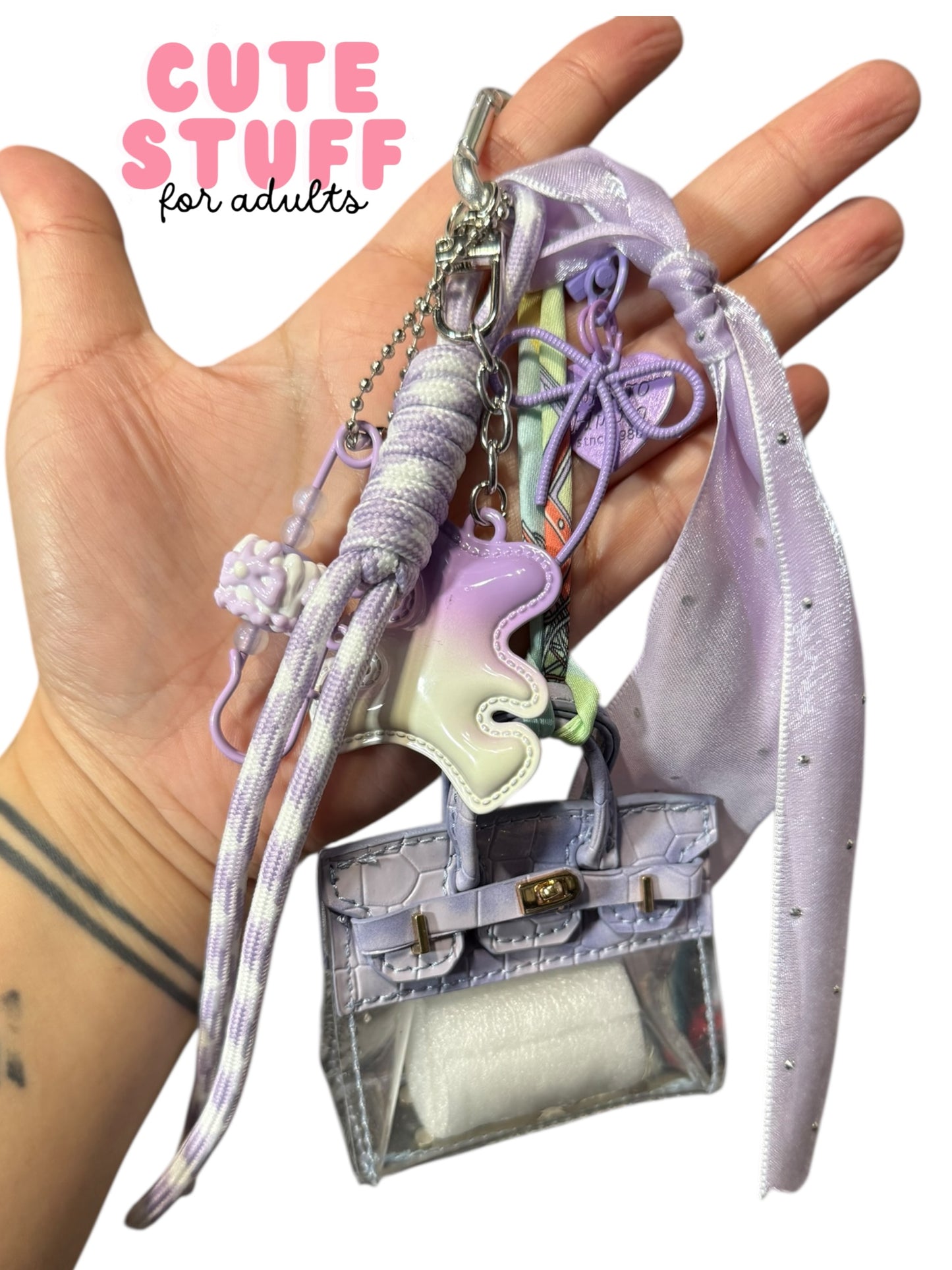 Transparent Purse (Earphone Case) Bag Charms
