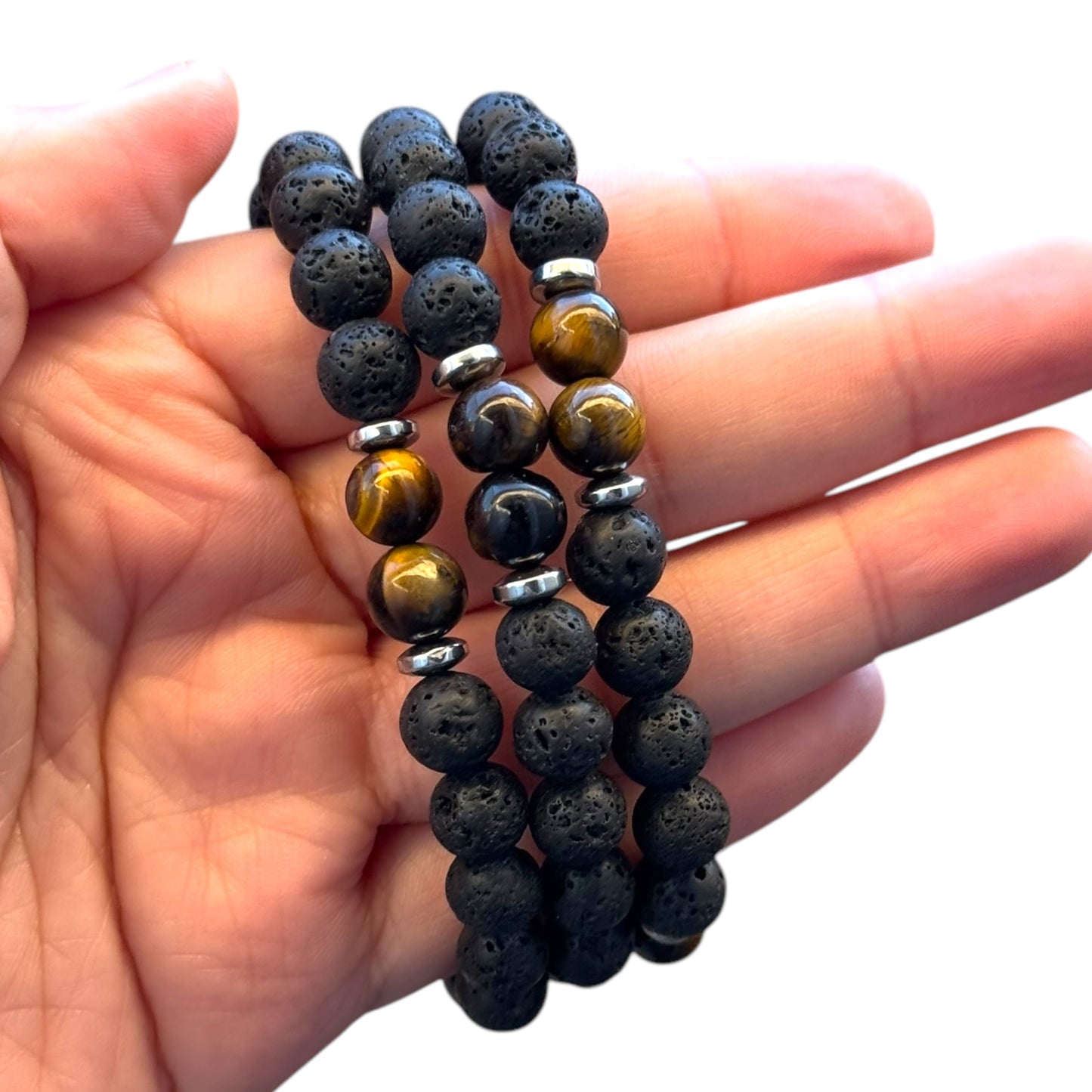 Lava Stone with Yellow Tiger’s Eye