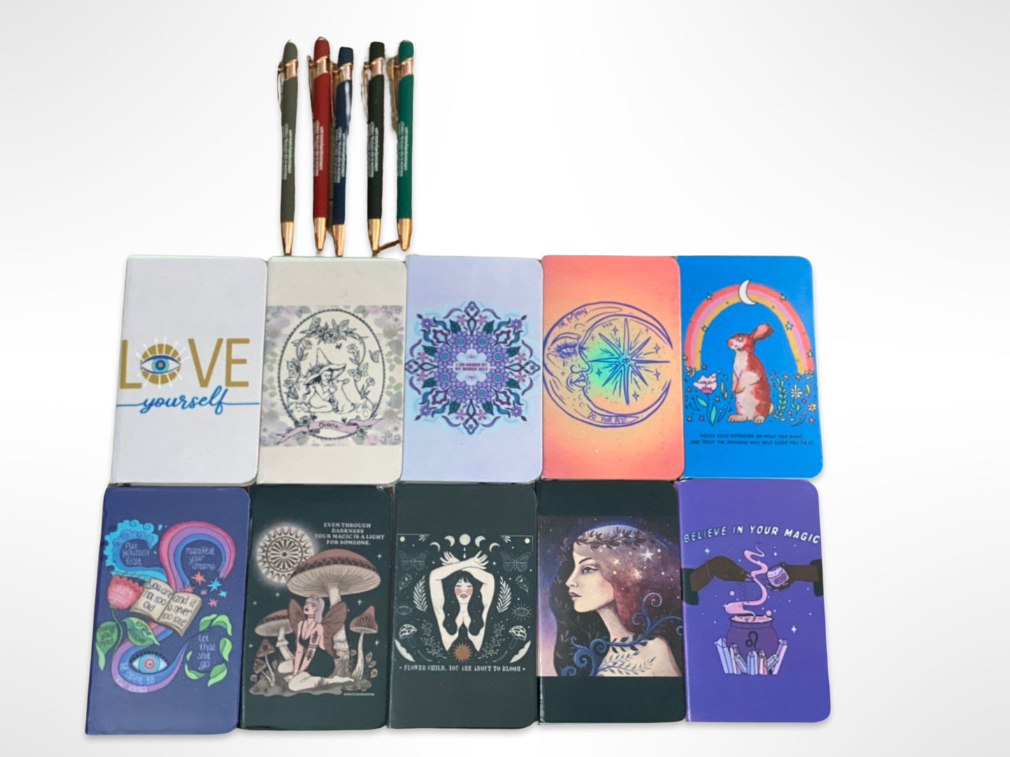 Hard Bound Pocket Notebooks with free soft touch merch pen