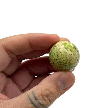 Yellow, Green, and White Onyx Sphere