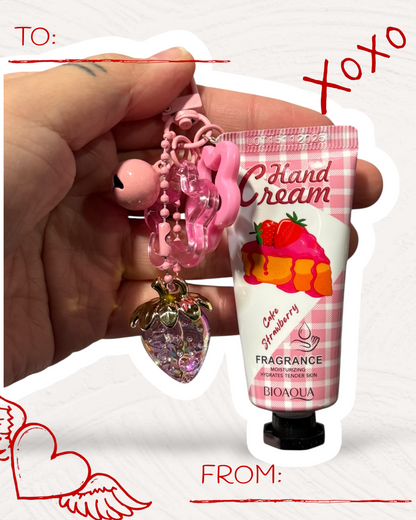 Hand Cream Charm Gift Set – Kawaii Scented Hand Cream with Bag/Keychain Charm (6 Colors)