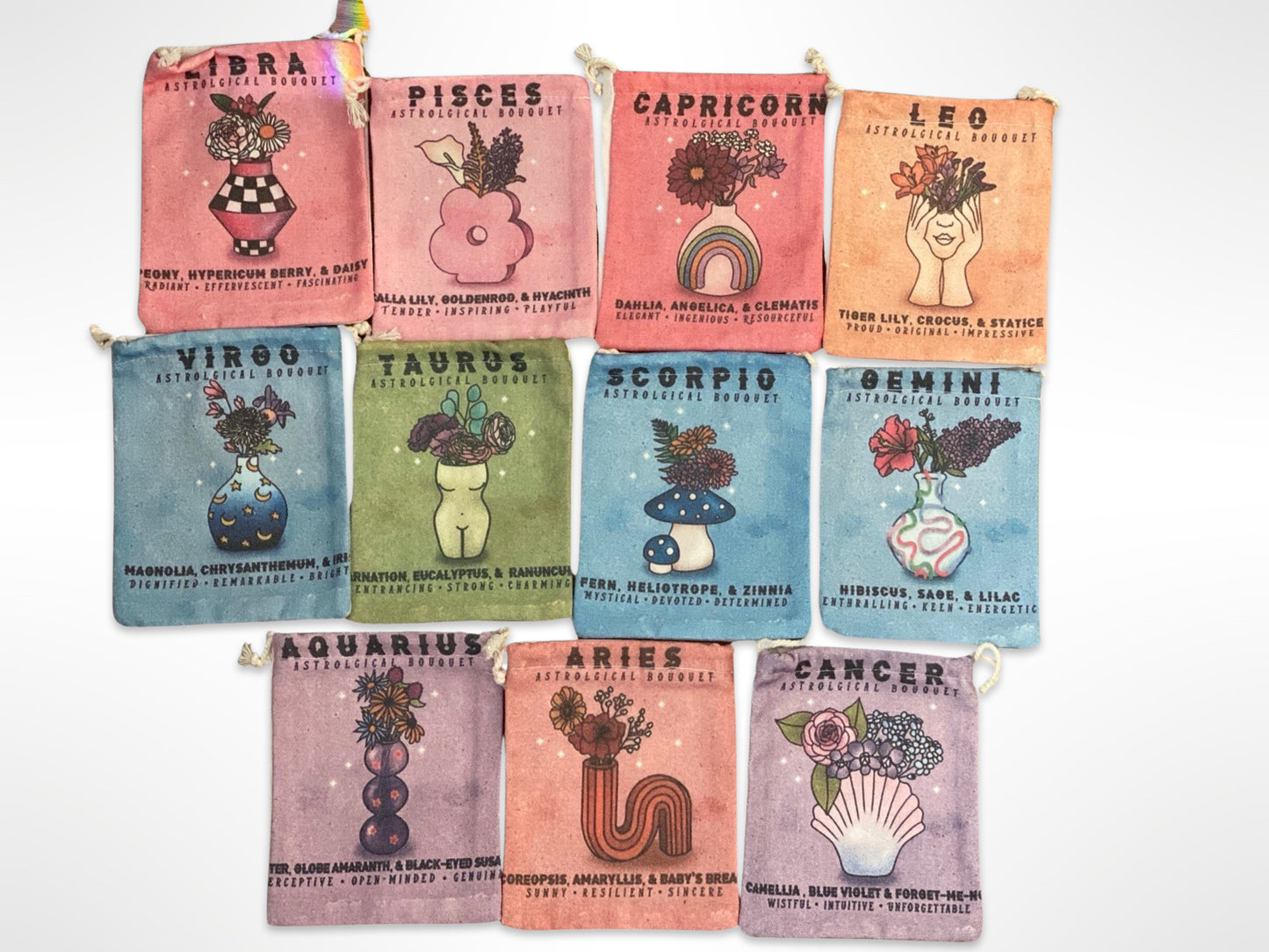 Astrological Bouquets Pouches