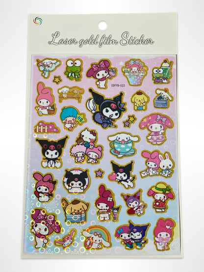 Sanrio Laser Gold Film Sticker Set