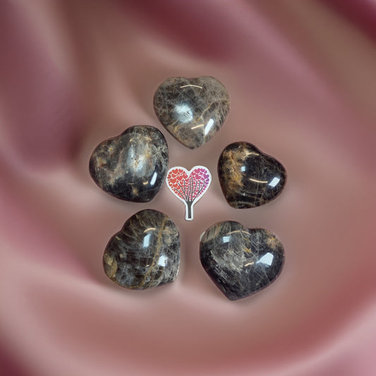 Black Moonstone Big Hearts 💞