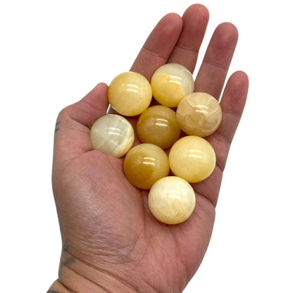 Yellow, Green, and White Onyx Sphere