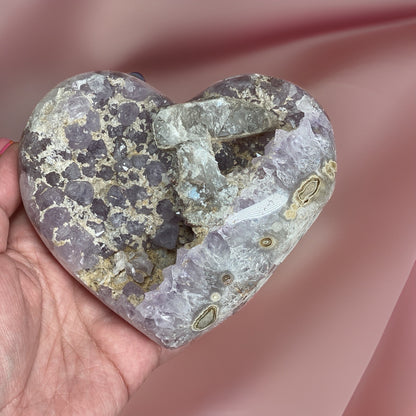 Druzy Amethyst Chunky Hearts