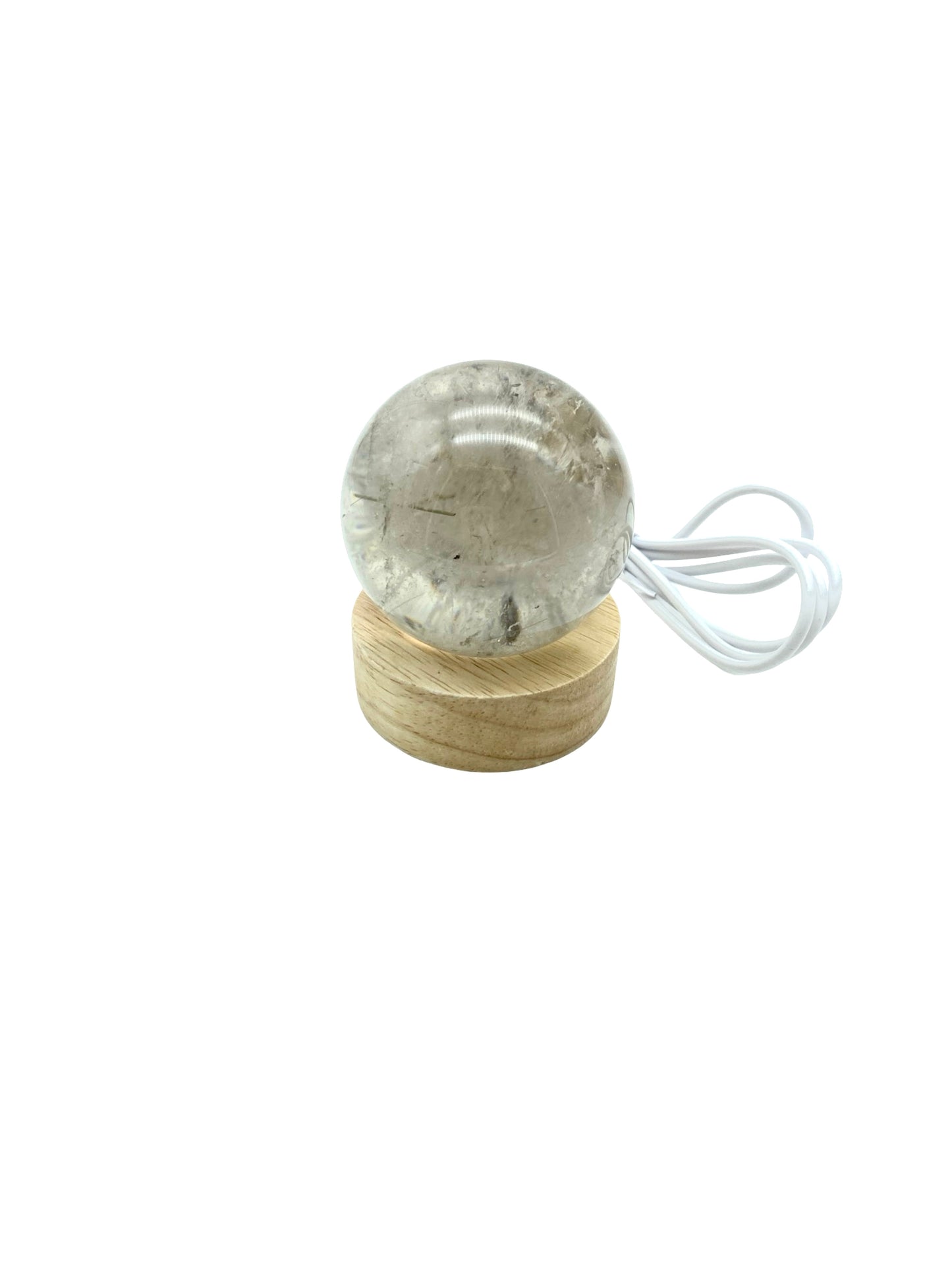 Wooden Sphere Holder with Light