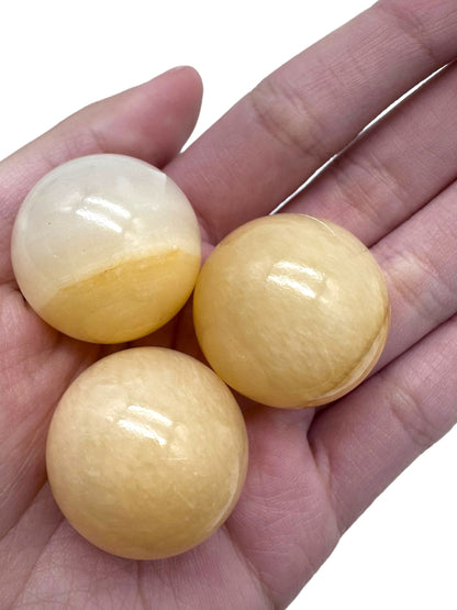 Yellow, Green, and White Onyx Sphere