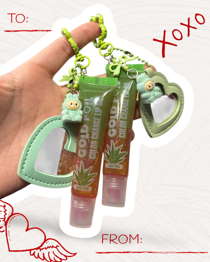 Kawaii Lip Oil Keychain with Handmade Charm | Cute Gloss Bag Charm & Phone Accessory
 💋