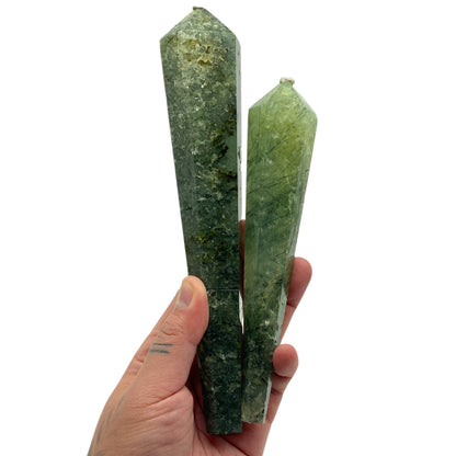 Prehnite with Epidote Wand