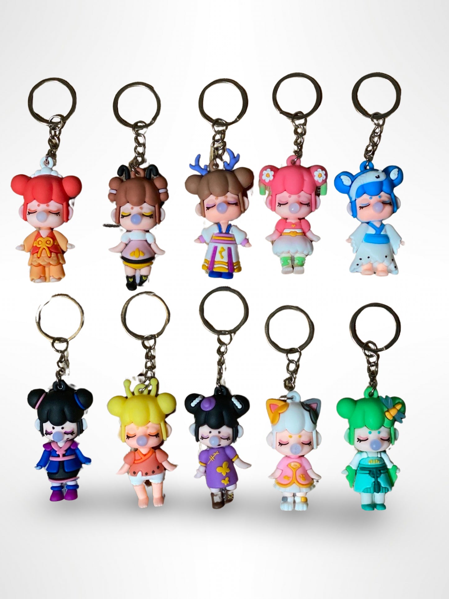 Cute Bubblegum Girl Keychain