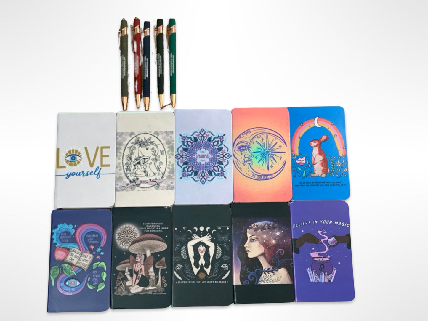 Hard Bound Pocket Notebooks with free soft touch merch pen