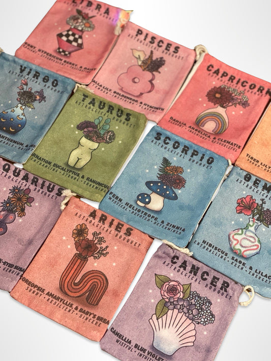 Astrological Bouquets Pouches