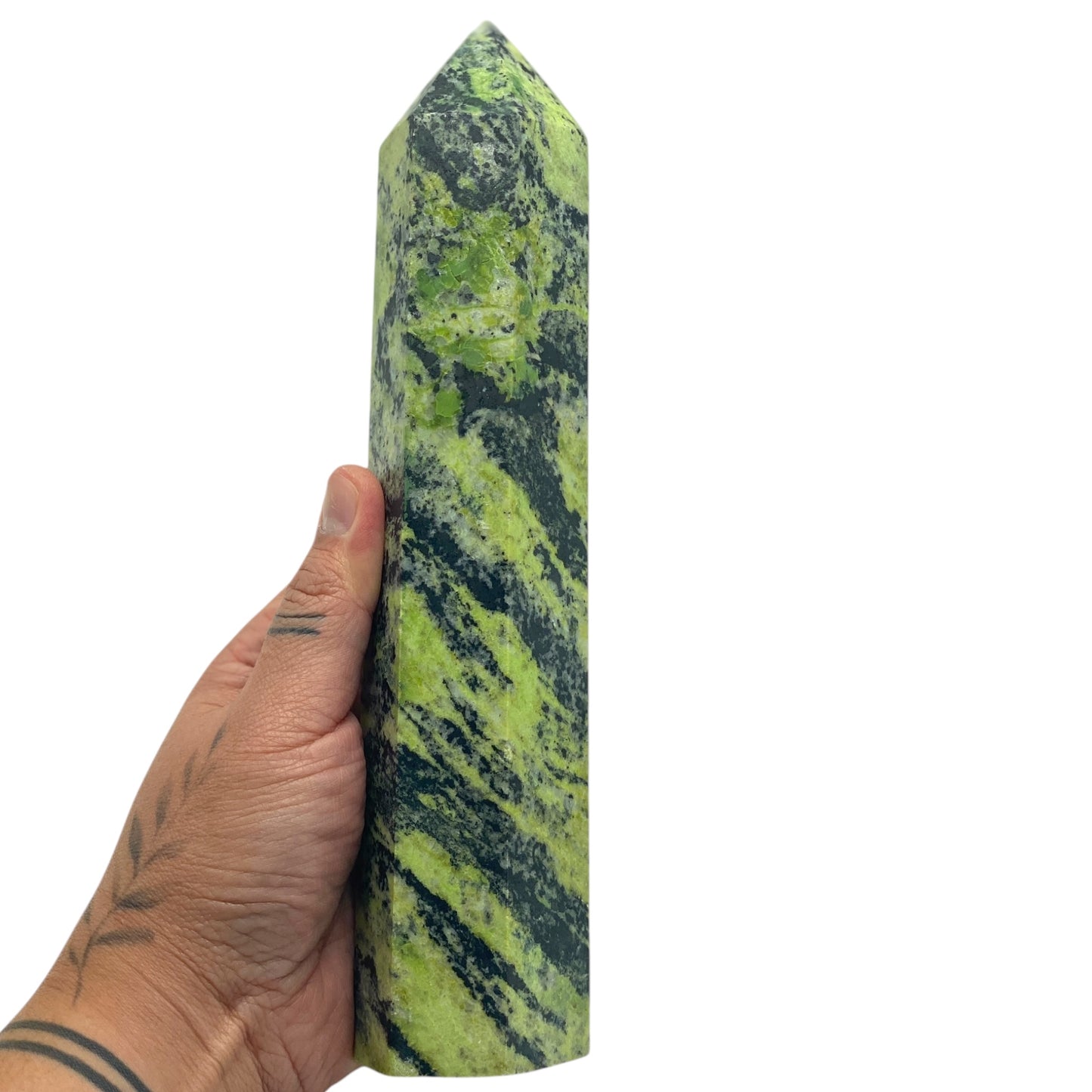 Green Zebra Jasper Tower