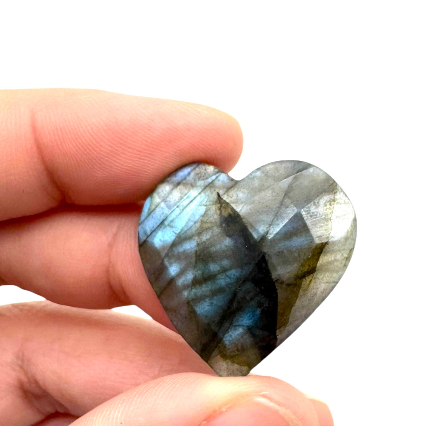 Labradorite Faceted Heart