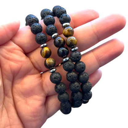 Lava Stone with Yellow Tiger’s Eye