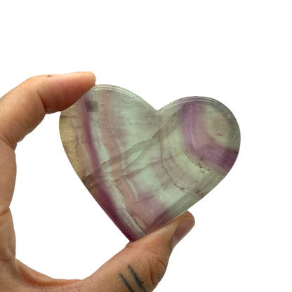 Purple & Green Fluorite Heart Bowl