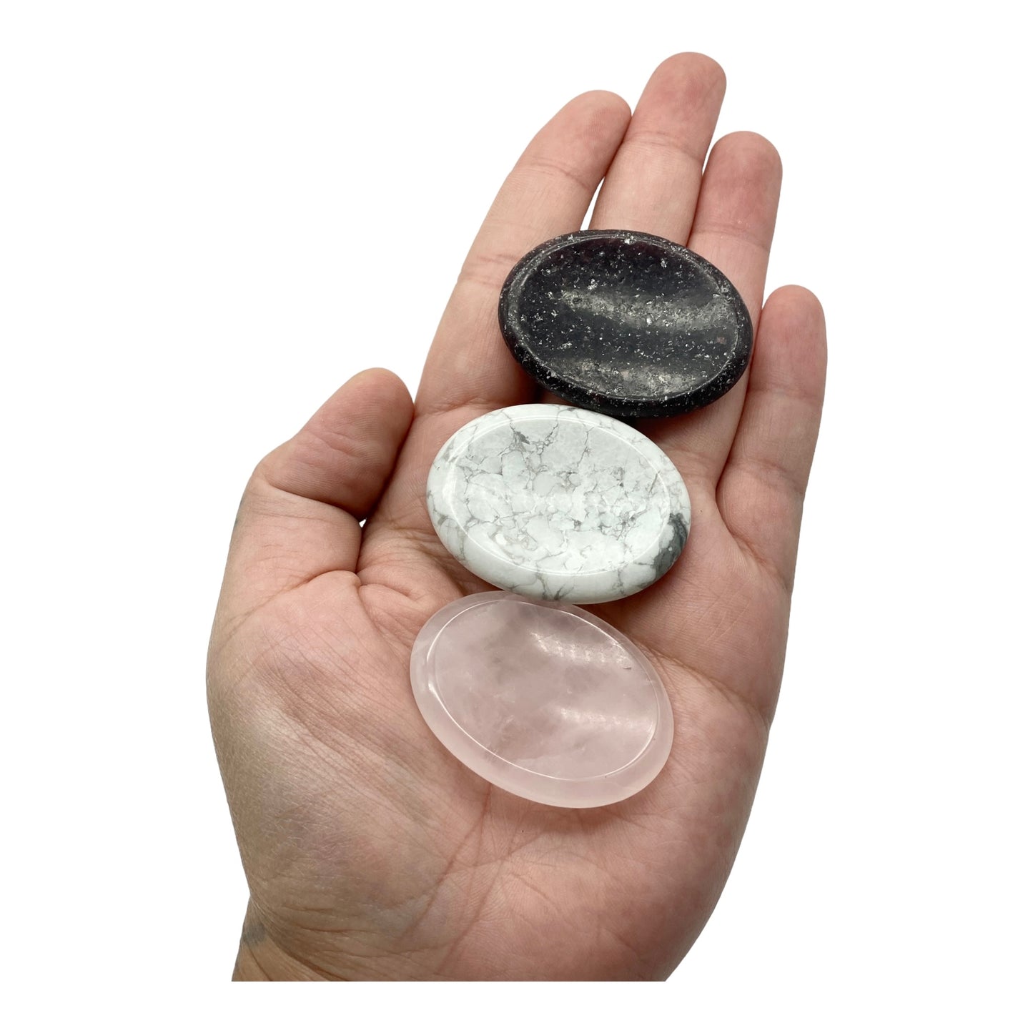 Natural Crystal Worry Stone in Oval Shape