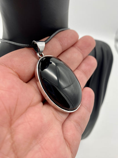 Black Obsidian Reversible Pendant