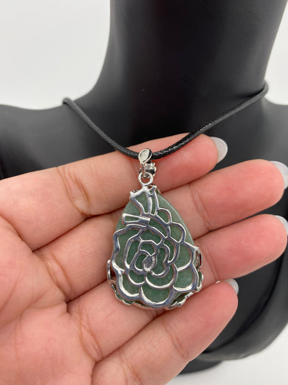 Crystal Teardrop with Flower Accent Reversible Pendants