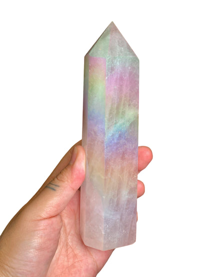 Aura Rose Quartz Tower