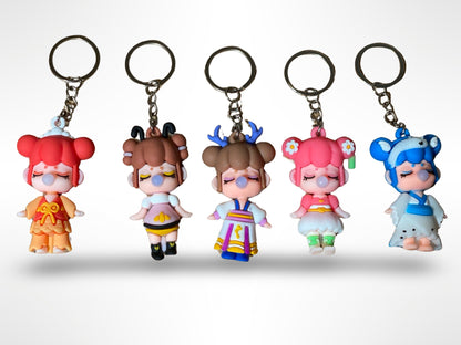 Cute Bubblegum Girl Keychain