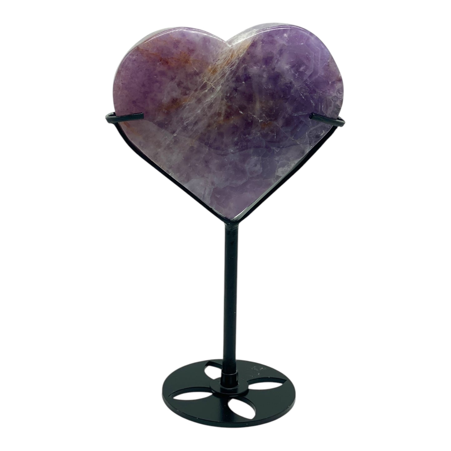 Purple Amethyst with Lace Agate Heart Carving