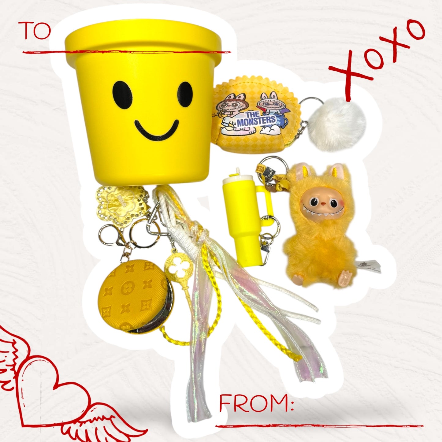 Color-Themed Kawaii Gift Set in Smiley Cup – Curated Charm Bundle (6 Colors Available)