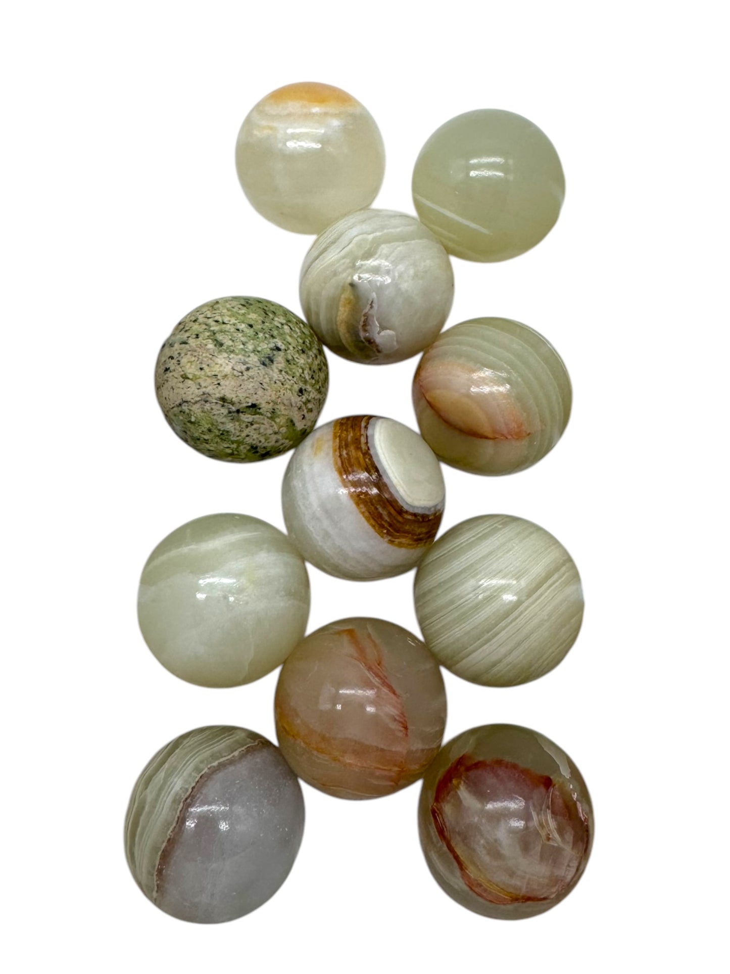 Yellow, Green, and White Onyx Sphere