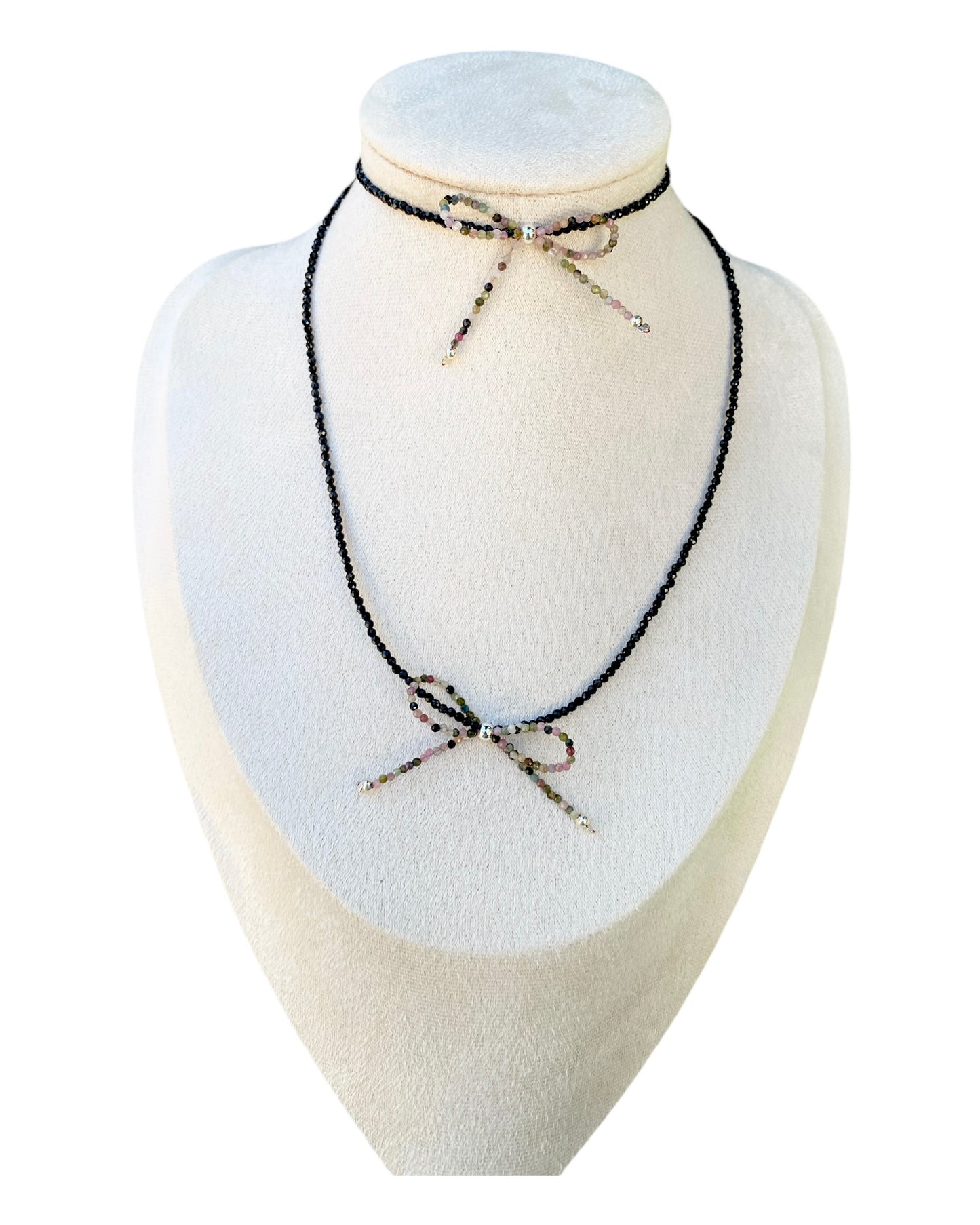 Crystal Necklace and Bracelet with Bow Set