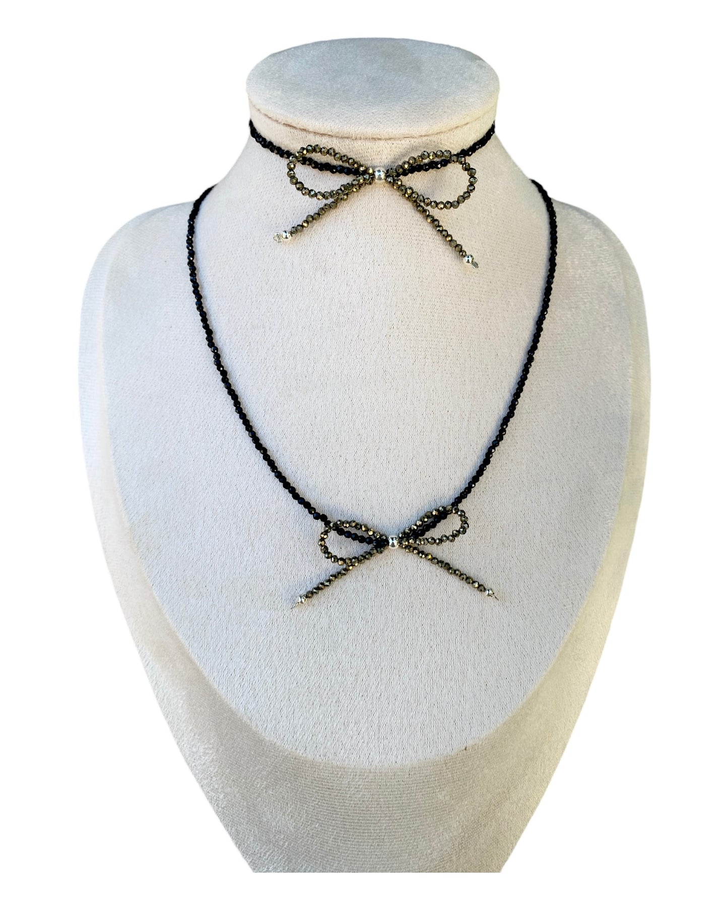 Crystal Necklace and Bracelet with Bow Set