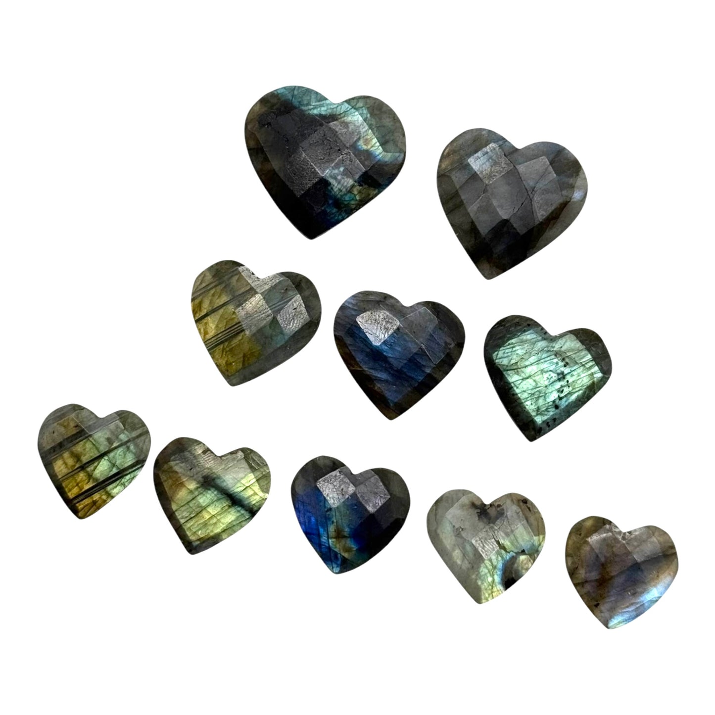 Labradorite Faceted Heart