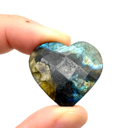 Labradorite Faceted Heart